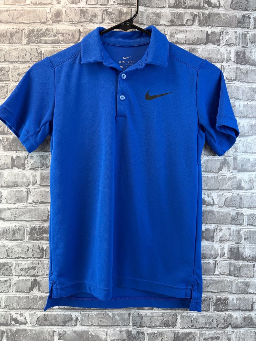Nike Blue Dri-FIT Polo with Black Swoosh
